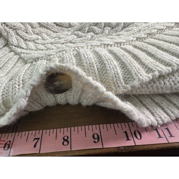 Vintage Y2K Womens Large Cropped Cardigan Cable Knit Asymmetrical Academia Prep - Picture 8 of 8